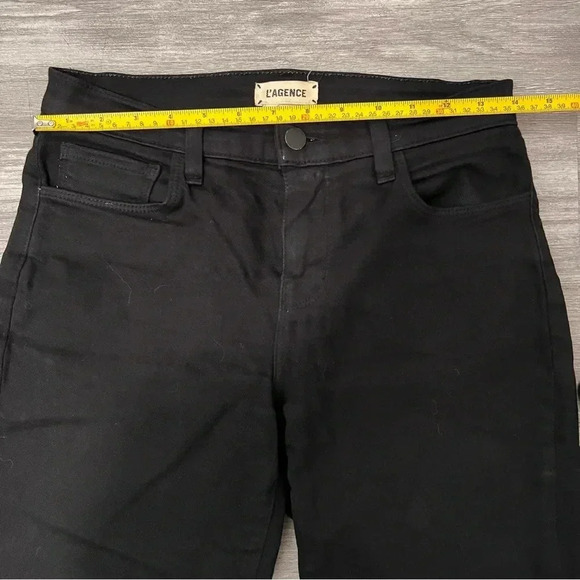 L'AGENCE Sada‎ Cropped High Rise Slim Jeans Black sz 24 Stretch Denim - Picture 9 of 10